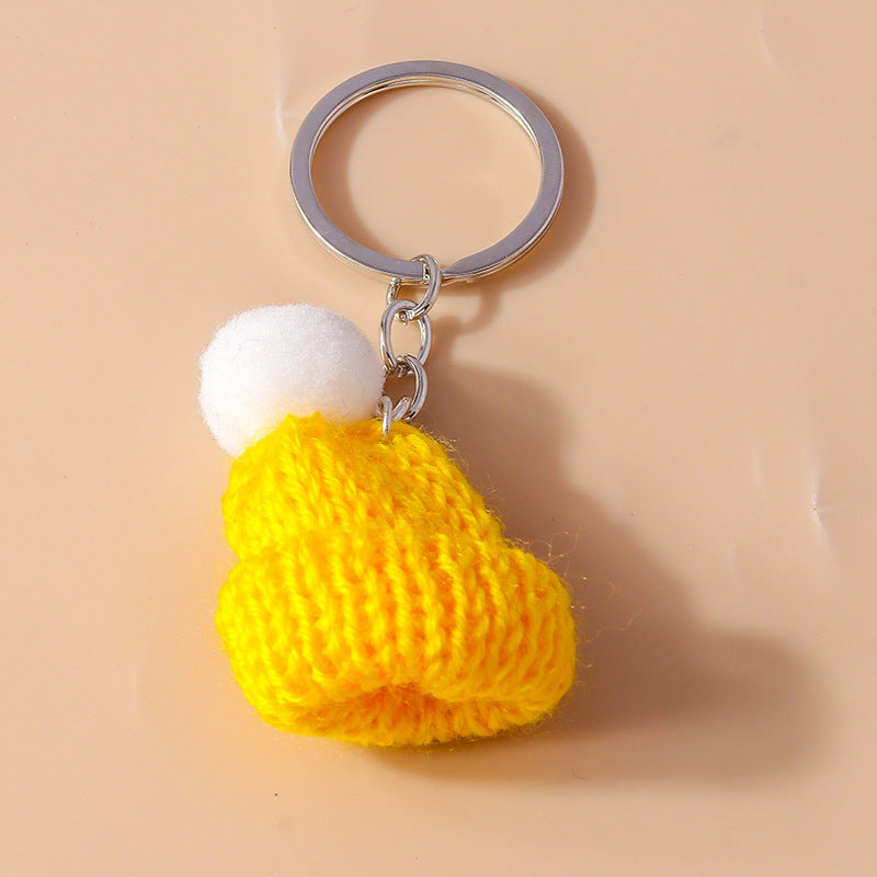 Wholesale Cartoon Mini Colored Knitted Hat Keychain